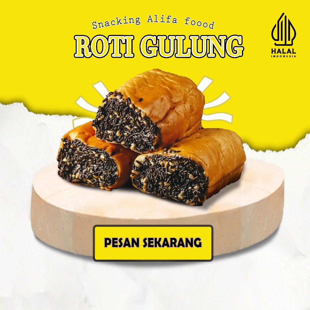 

Roti Gulung COKLAT / KEJU / HIJAU PANDAN ENAK LEMBUT