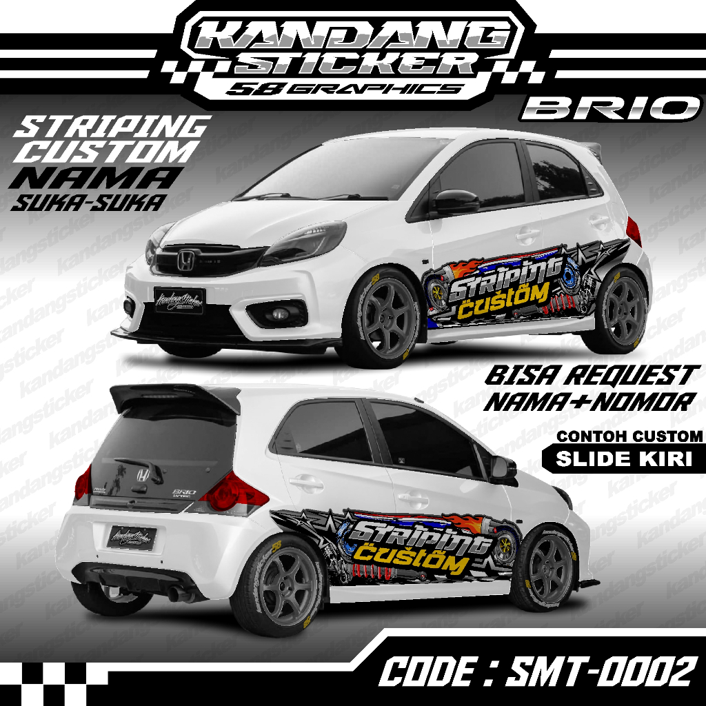 Stiker Striping Mobil Brio Thailooks Style SMT-0002 Thailand Culture Decal Brio Stance Modifikasi St