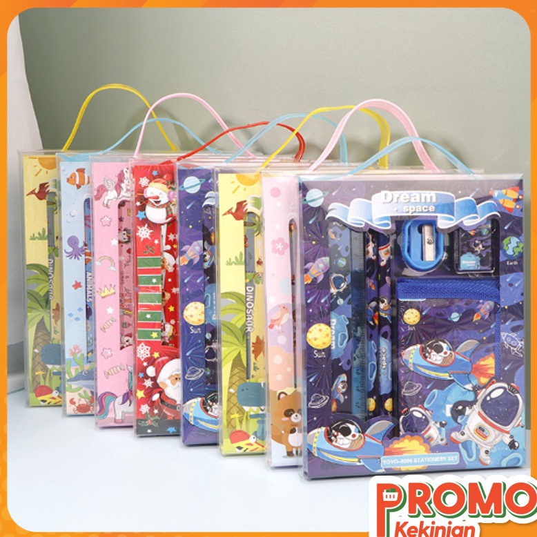 

Free Packing Promo Kekinian S5926 Stationery Set Alat Tulis Set 6 in 1 Hadiah Souvenir Paket Alat Tulis Dompet Anak Alat Tulis Set Karakter