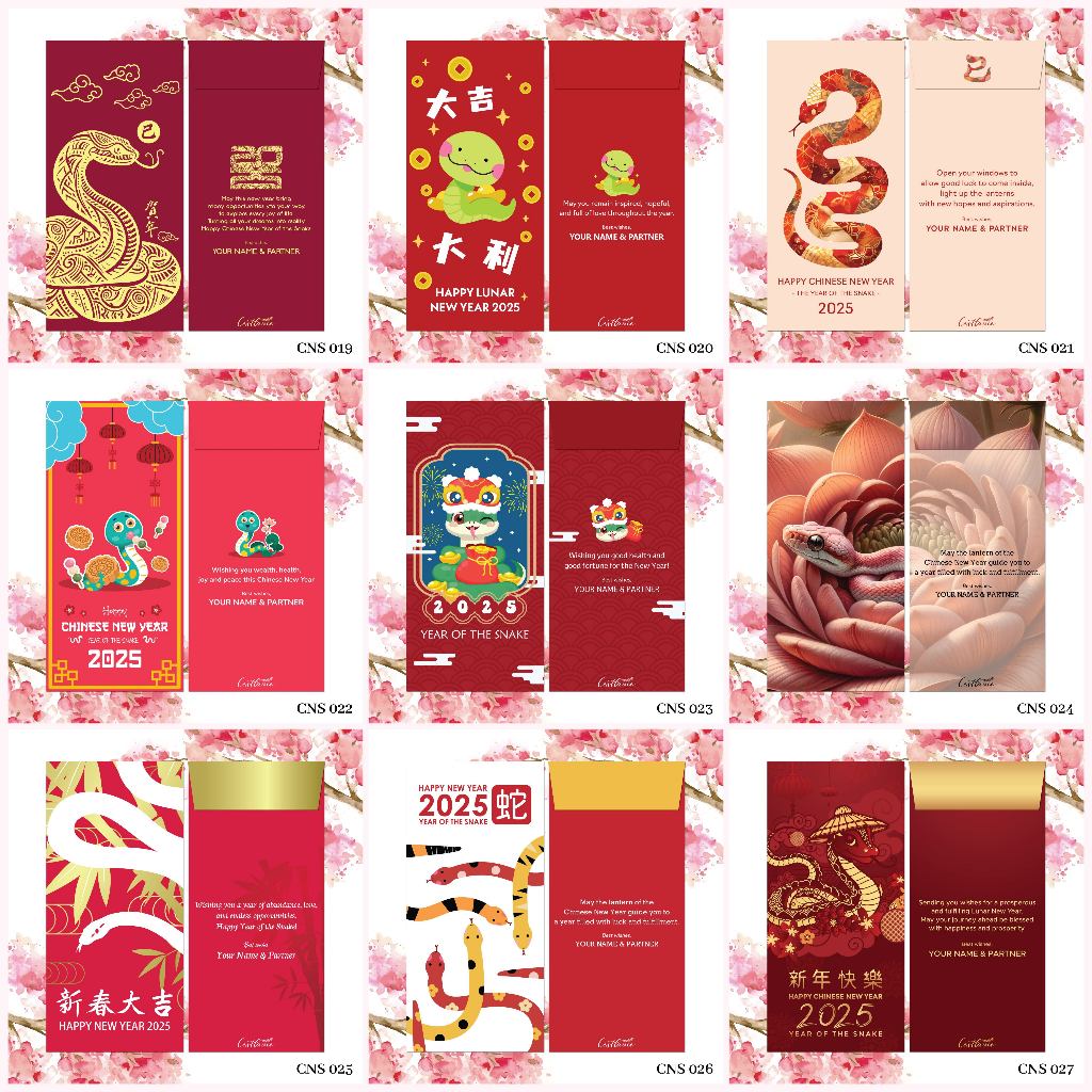 

CLV Custom Angpao Imlek | CNY Angpau | Ampao Sincia Tahun Ular -Year of the Snake (CNS Collection 3)
