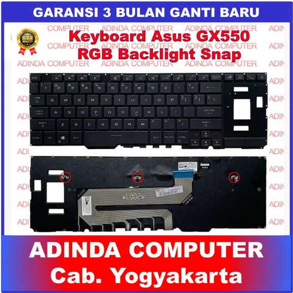 Keyboard Asus ROG Zephyrus Duo 15 GX550 GX550L GX550LWS GX550LXS RGB Backlight Snap