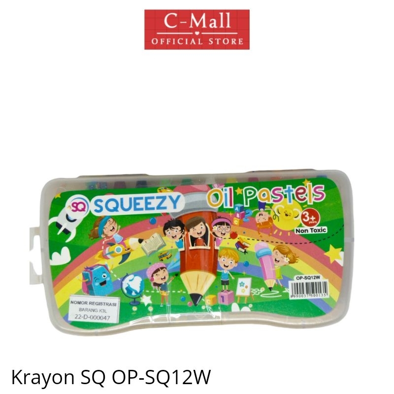 

C-Mall Squeezy Crayon Oil Pastel Murah 12 Warna /Krayon Anak OP-SQ 12W