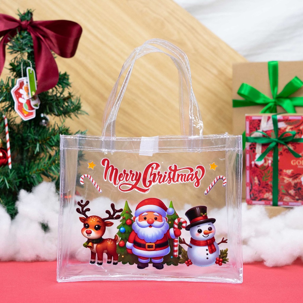 

READY STOCK TAS SOUVENIR NATAL MIKA HAMPERS MERRY CHRISTMAS 20 x 25 Lebar 13
