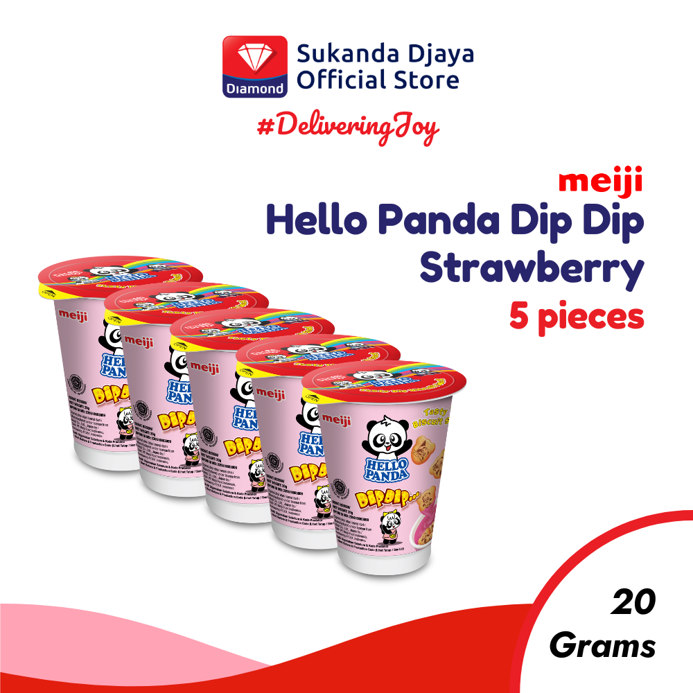 

Meiji Hello Panda Biskuit Dip Dip Strawberry Snack Ringan 20 Gr ISI 5 PCS