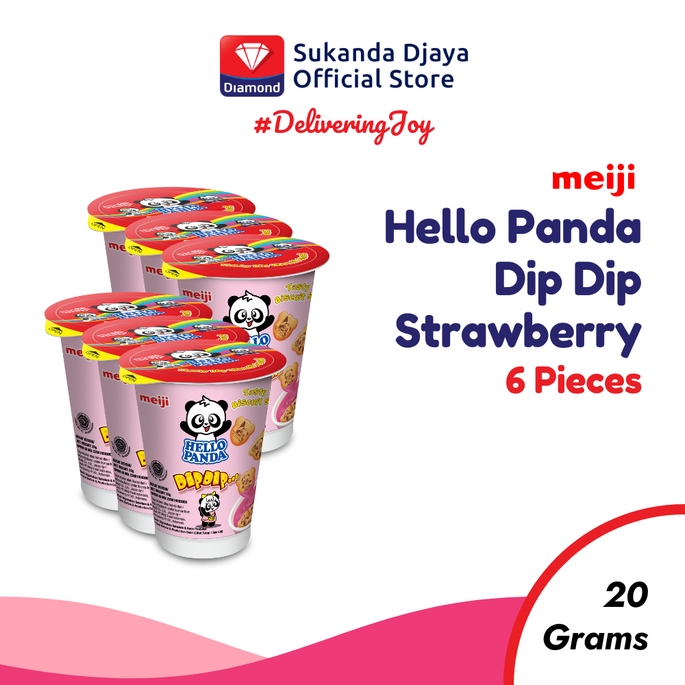 

Meiji Hello Panda Biskuit Dip Dip Strawberry Snack Ringan 20 Gr ISI 6 Pcs