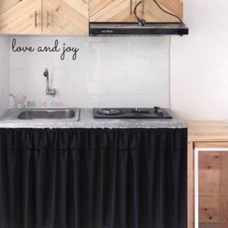 Gorden Kolong dapur Poni Polos Hitam/ Gorden custom/ Gorden jendela