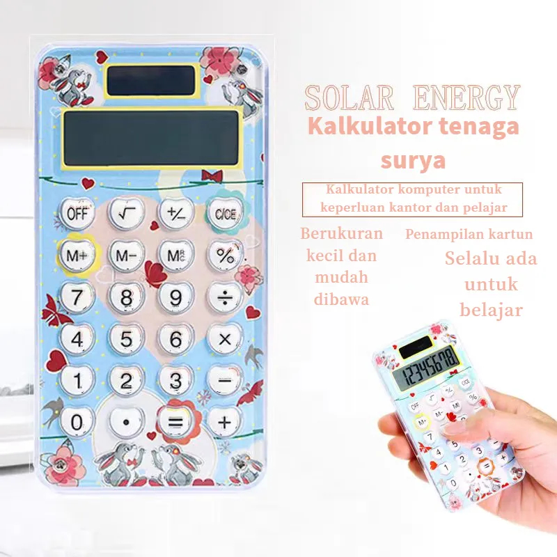 

Kalkulator portabel M&G berdesain sederhana dan stylish berwarna merah muda. Untuk anak-anak dan siswa SD. Berbentuk kartun lucu yang cocok untuk anak perempuan. Kalkulator komputer mini dengan banyak fungsi dan berbahan tenaga surya berukuran kecil.