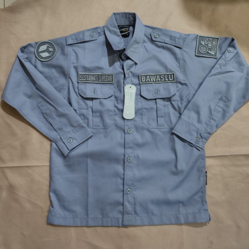 Kemeja Bawaslu Panwaslu Custom Bordir Timbul