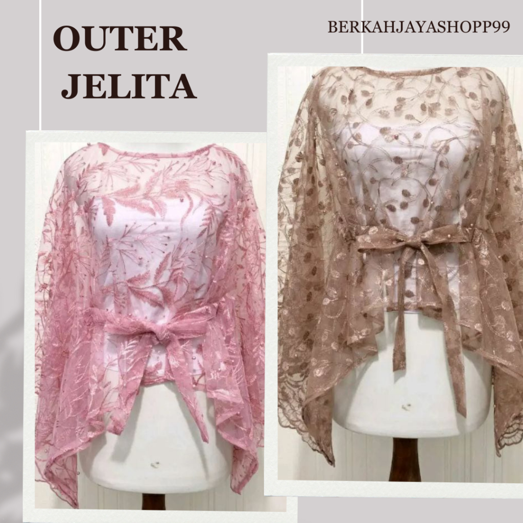 Cape Outer Tille tile taile taille Tali Pita jelita Bahan Mutiara Premium Modern Kekinian Atasan Keb