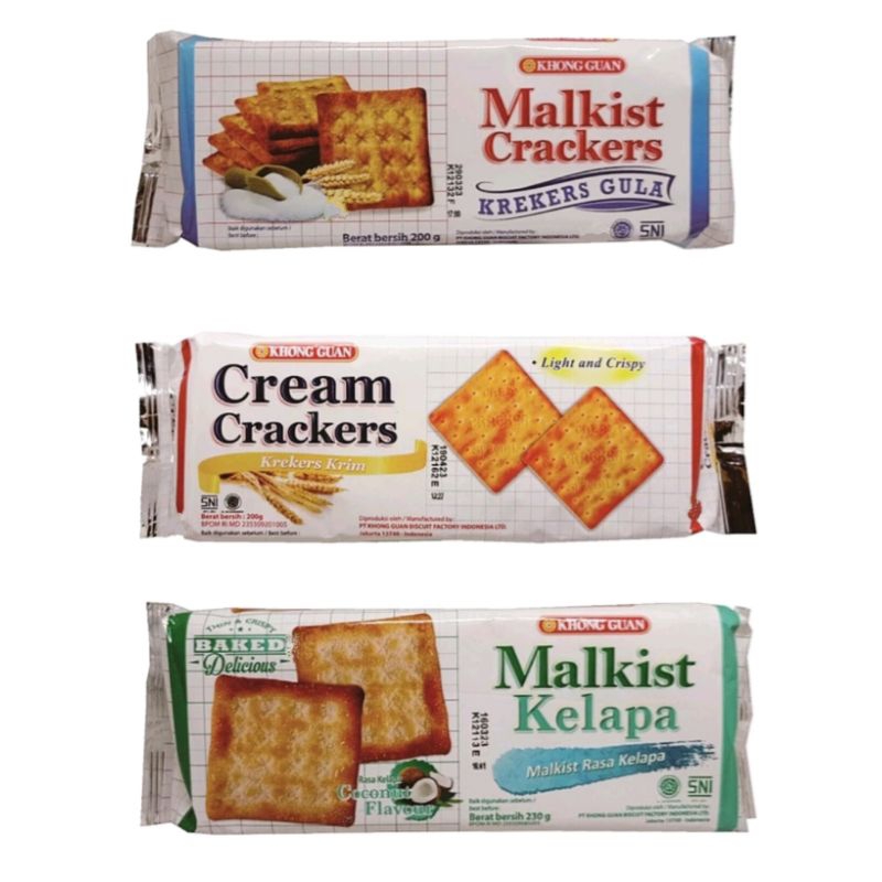 

Khong Guan Malkist Kelapa Cream Crackers 200gr - Biskuit Krekers Kelapa / Biskuit Crackers Krim / Biskuit Malkist Krakers Varian Rasa / Snack Family Pack / Krekers Kelapa / Krekers Gula / Krekers Krim / Malkist Rasa Kelapa / Snack Khong Guan Keluarga