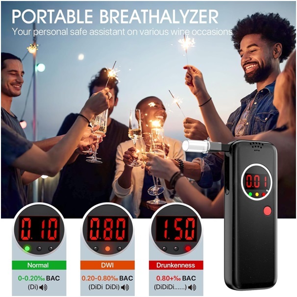 breathalyzer tool digital breath alcohol tester ad-6000ns detector drunk meter LCD screen display al