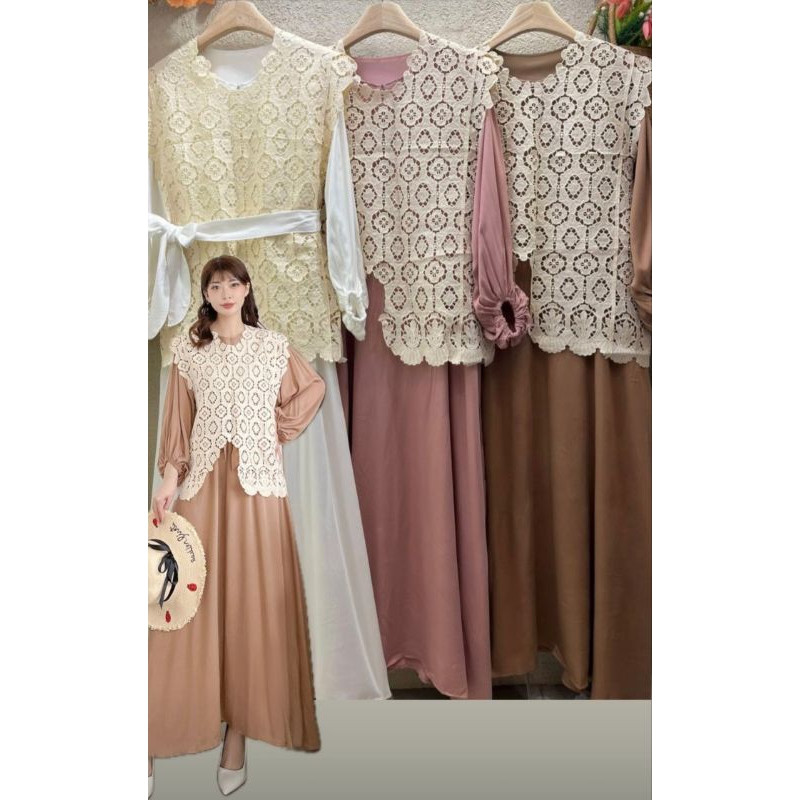 luna dress gamis vest gamis rompi gamis korea gamis korean style kekinian