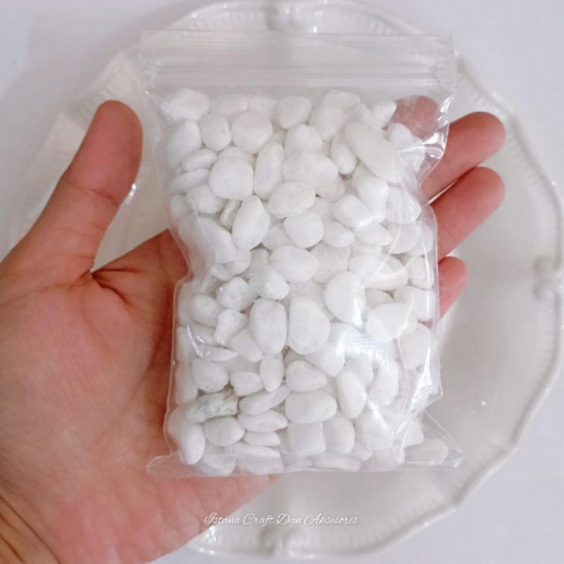 Batu Italy Putih Kecil / Batu Italy Salju Penghias Pot