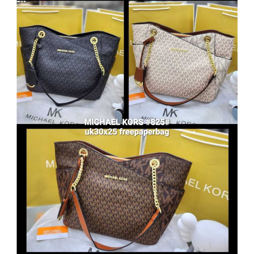 TOTTE BAG WANITA IMPORT PREMIUM MK SET PAPERBAG TAS TENTENG BESAR WANITA TALI RANTAI KULIT