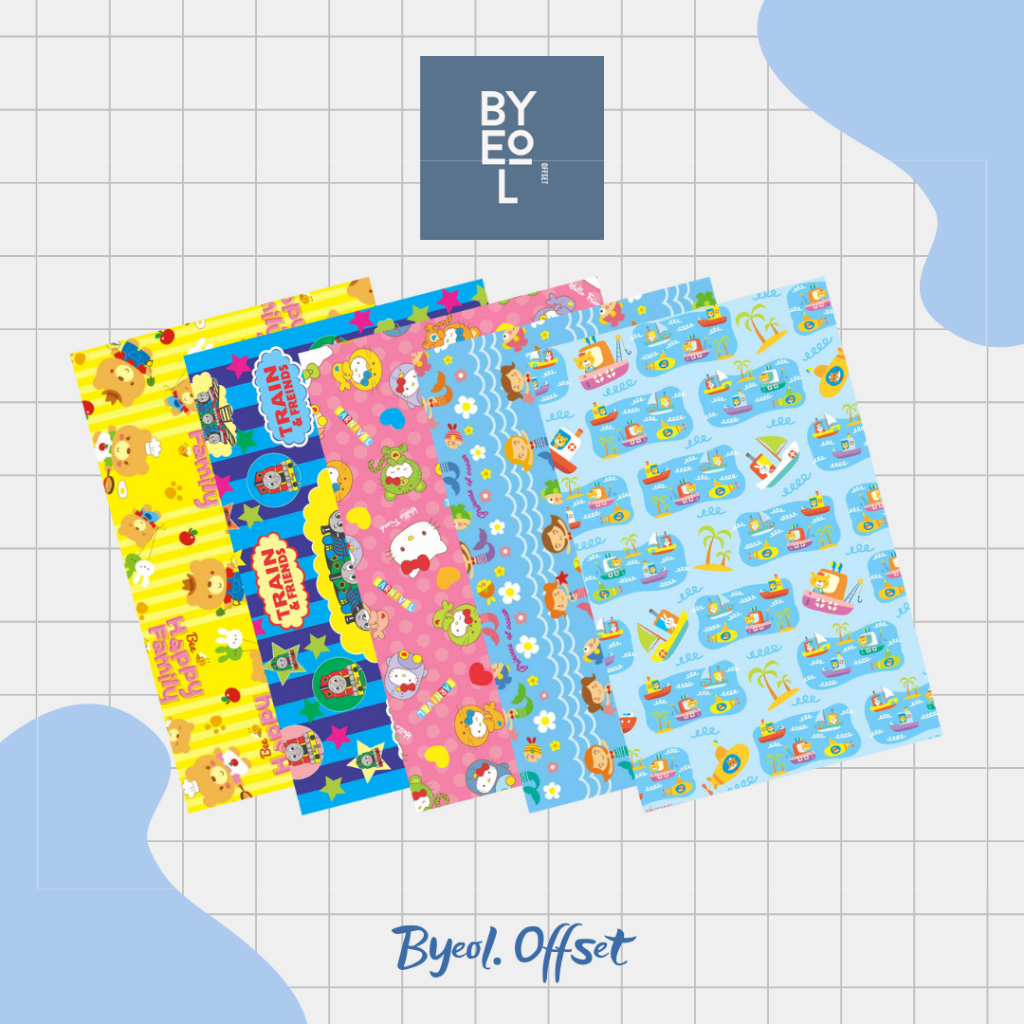 

Kertas Kado BINTANG (1Set isi 10Lmbr) / Kertas kado Motif Karakter Mix E Cowo & Cewe