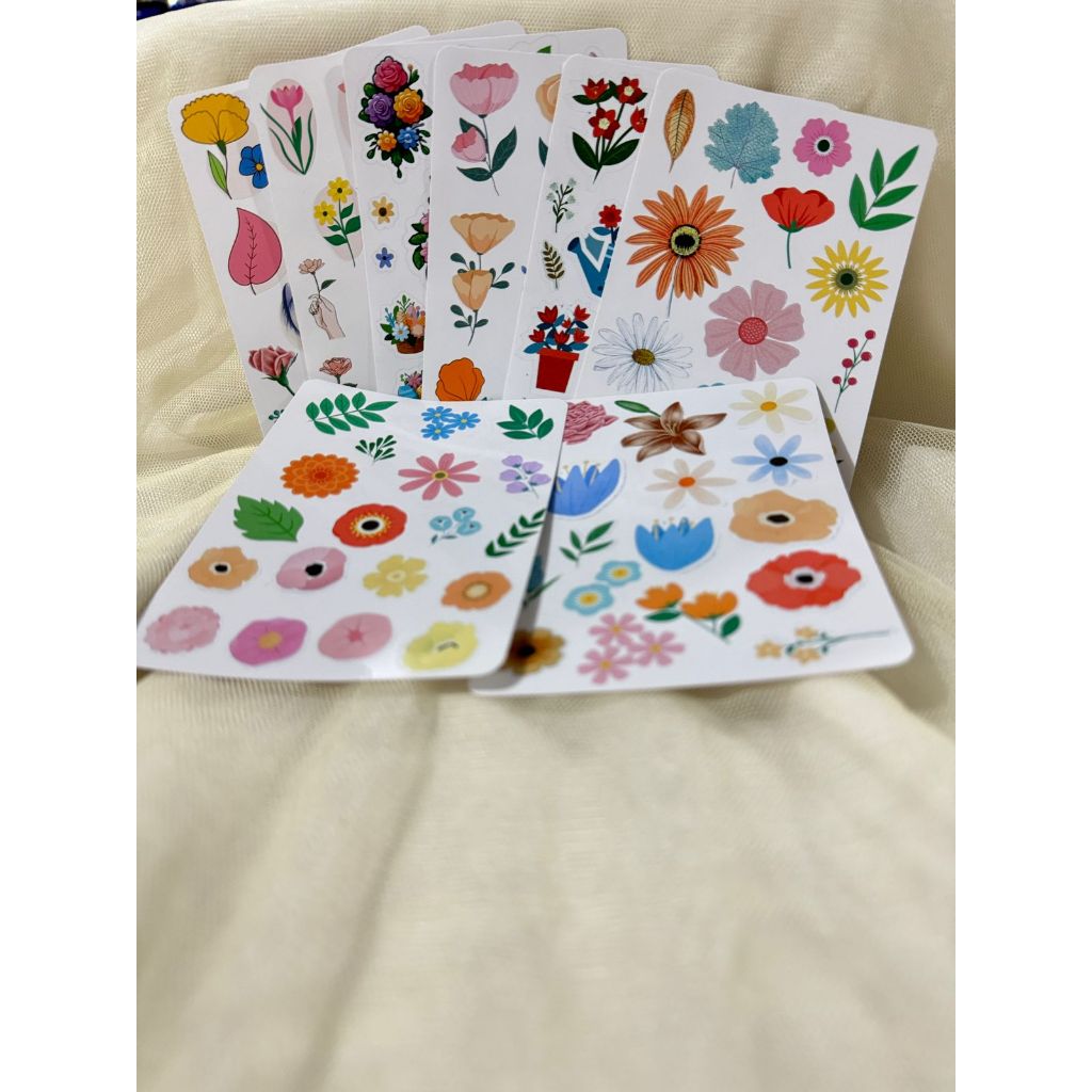 

READYSTOK Sticker vynil sheet tema bunga Aesthetic / Sticker hiasan Dekorasi Scrapbook Journal/laptop/dinding/tumblr/buku murah/hadiah/buku journal