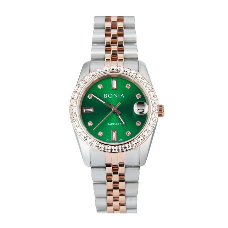 Bonia Elegance Dial Emerald Green Ring Diamond
