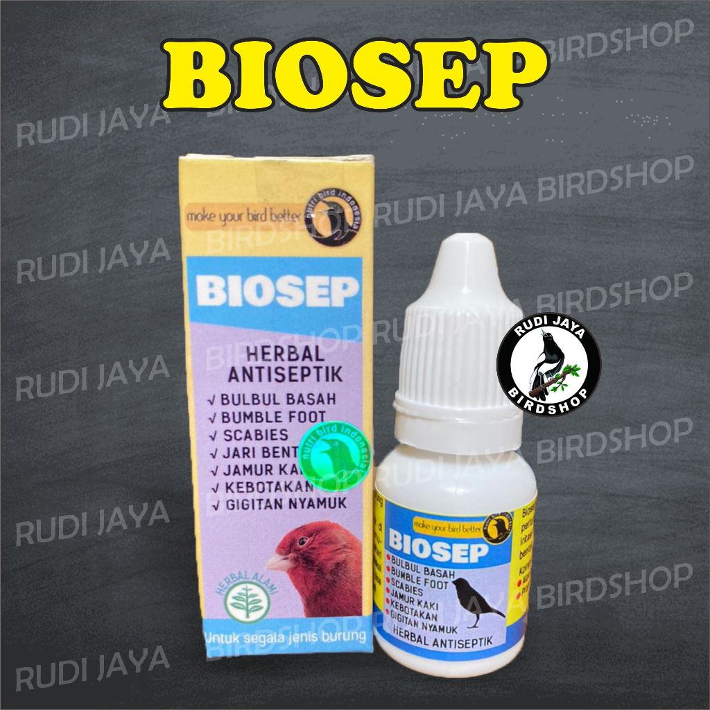 BIOSEP NUTRIBIRD OBAT KAKI BURUNG SAKIT LUKA BENGKAK MENGOBATI JAMUR KUTU SCABIEST INFEKSI