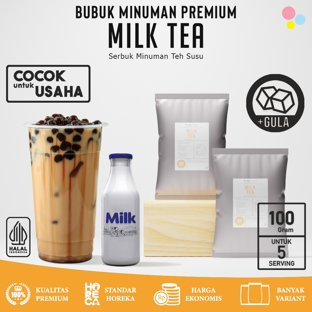 

Mix Powder Milk Tea Bubuk Minuman Premium Teh Susu Serbuk Instan Drink Kemasan 100 Gram