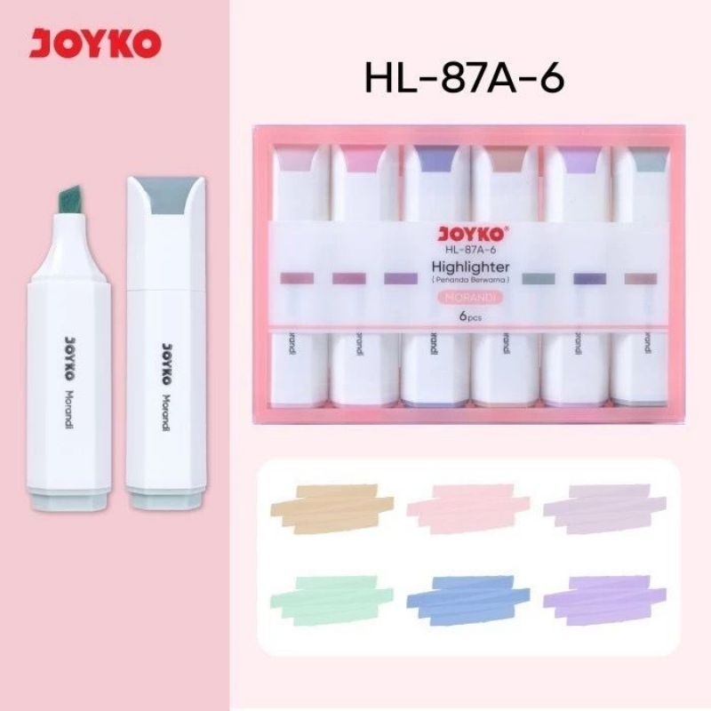 

Penanda Berwarna Highlighter Joyko HL-87A & 87B 6 Warna Morandi
