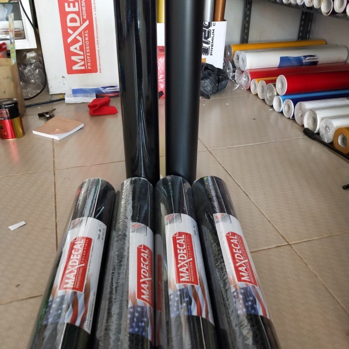 [meteran] stiker skotlet HITAM GLOSY/DOFF BLACK DOFF