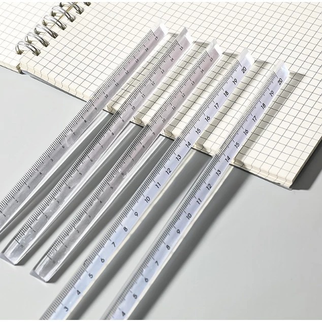 

✨COD Penggaris Kristal Triangel Shape Bentuk Segitiga transparan -MG