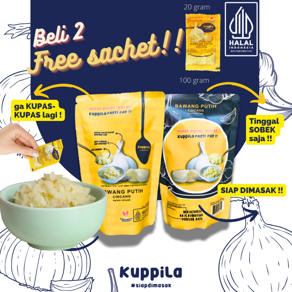 

Bawang Putih Cincang dalam Minyak 100g BELI 2 GRATIS 1 Sachet - Kuppila