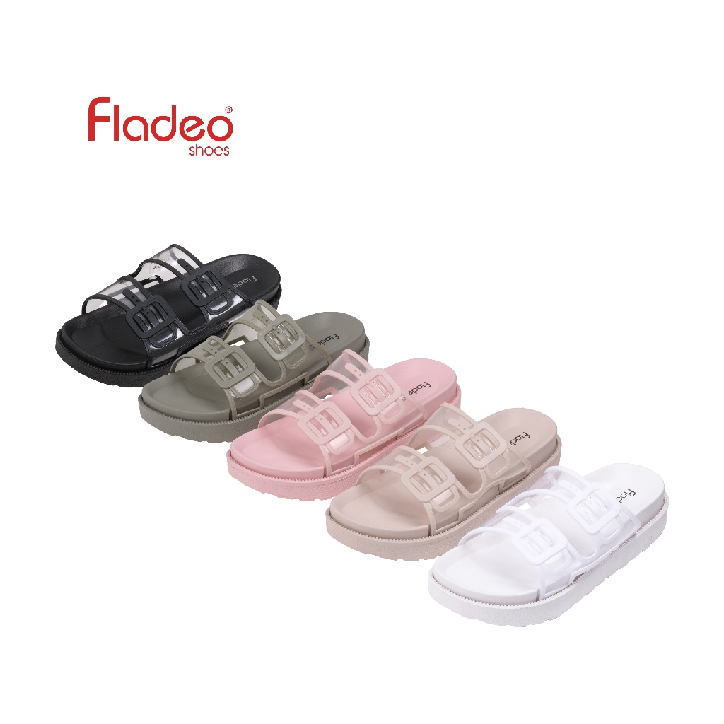 Fladeo B22/LDS512-1HP/Sandal Karet empuk & Nyaman Slide Wanita [ Slipper Sandal ]