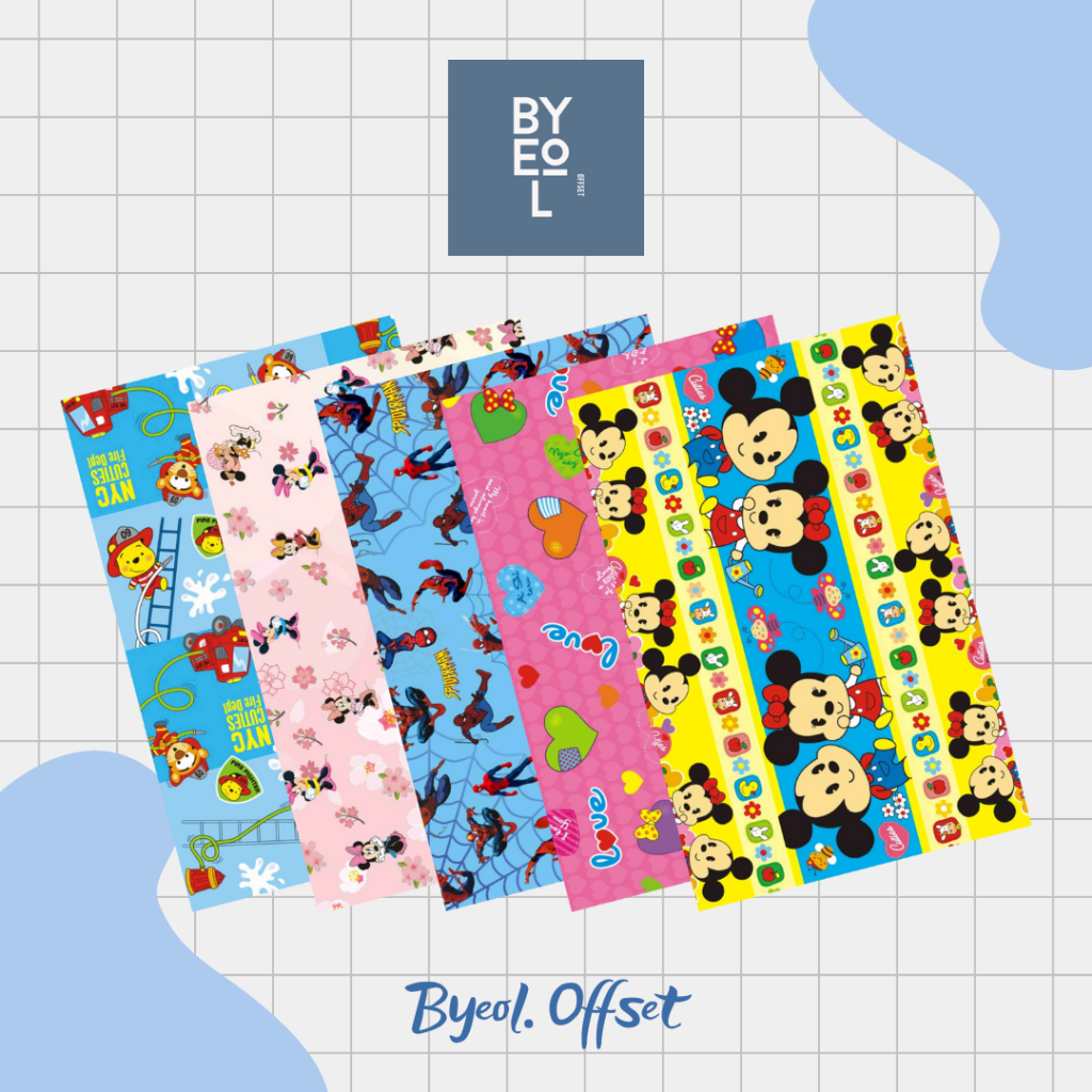 

Kertas Kado BINTANG (1Set isi 10Lmbr) / Kertas kado Motif Karakter Mix L Cowo & Cewe