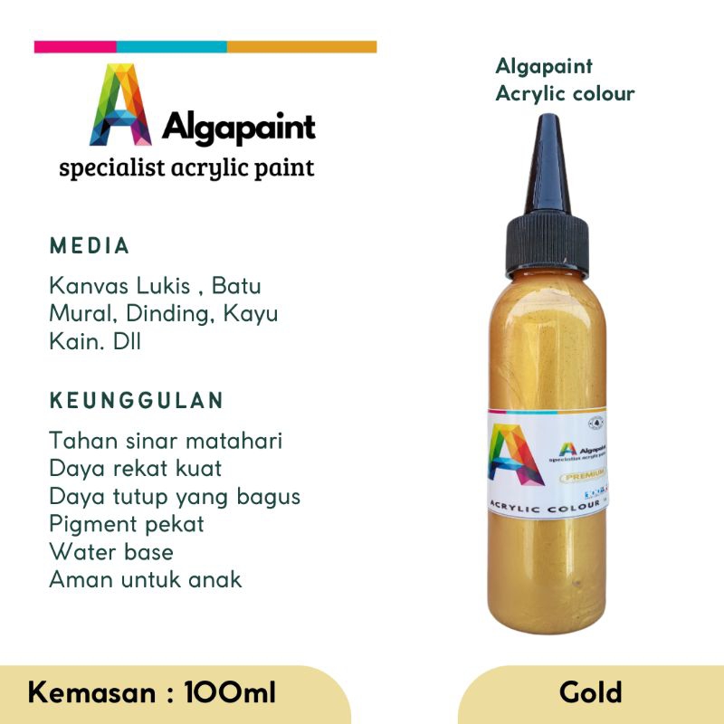 

Algapaint cat akrilik/mural/ lukisan/dinding/kayu/kain/sepatu/painting/catair/lukis/art/catlukis/acrylicpainting/melukis/alatlukis/acrylic/kuaslukis/senilukis/drawing/catminyak/acrylicpaint/pelukis/belajarlukis/perlengkapanlukis/hobilukis/gold