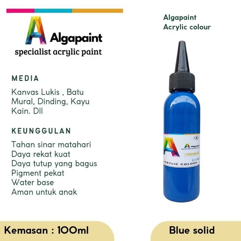 

Algapaint cat akrilik/mural/ lukisan/dinding/kayu/kain/sepatu/painting/catair/lukis/art/catlukis/acrylicpainting/melukis/alatlukis/acrylic/kuaslukis/senilukis/drawing/catminyak/acrylicpaint/pelukis/belajarlukis/perlengkapanlukis/hobilukis/bluesolid