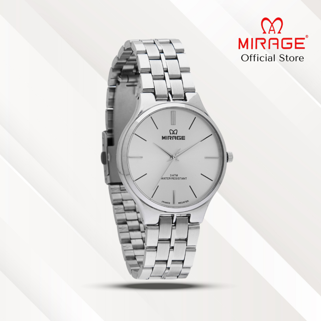 Mirage Jam Tangan Pria Analog 18602 M Silver Original Stainless