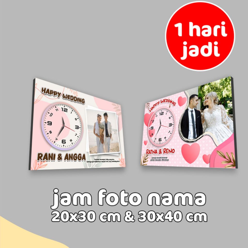 promo jam foto hadiah wedding anniversary jumbo/besar murah