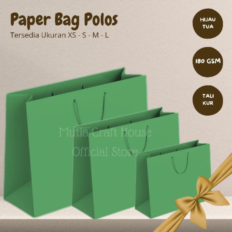 

Paper Bag Polos Hijau Tua | Paper Bag Landscape Tebal | Shopping Bag Horizontal Hijau Tua