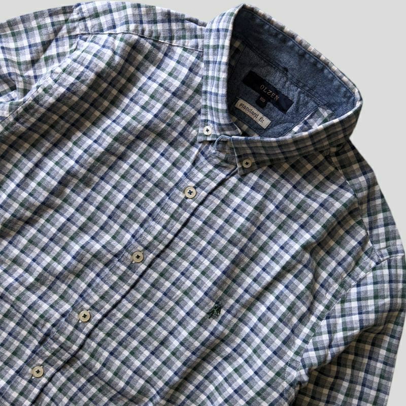 Kemeja flanel pria Olzen