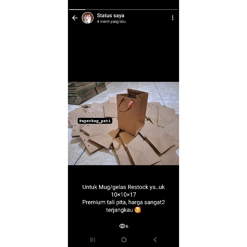 

paperbag mug size 10x10x17