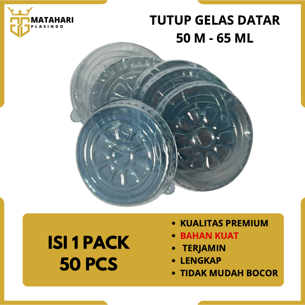 GMP - TUTUP GELAS AGAR 65ML 50ML CUP PLASTIK BENING ES KRIM PUDDING AGAR CEMILAN SNACK - ANTI BOCOR 