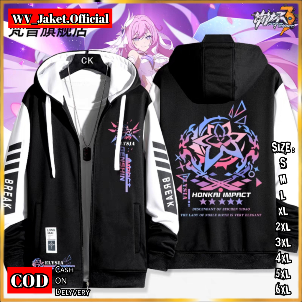 WareVisible Jacket Hoodie ZIPPER HINKAI ELYSIA Oversize Korean Style Unisex Premium FLEECE