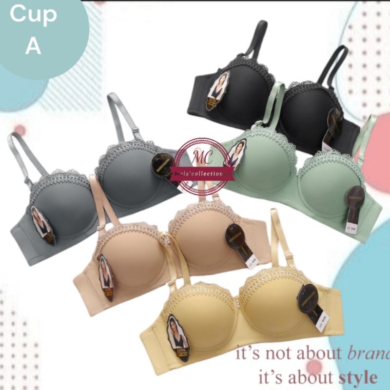 Bh kawat cup setengah kait 3 size 34-40 push up bra busa tebal sedang cup A beha renda kawat tali bi