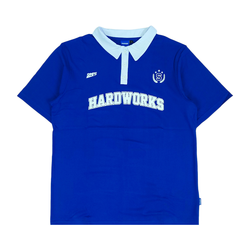 Symposia Rugby polo shirt Kaos Rugby Polo Pendek Pria dan Wanita (Hardworks)