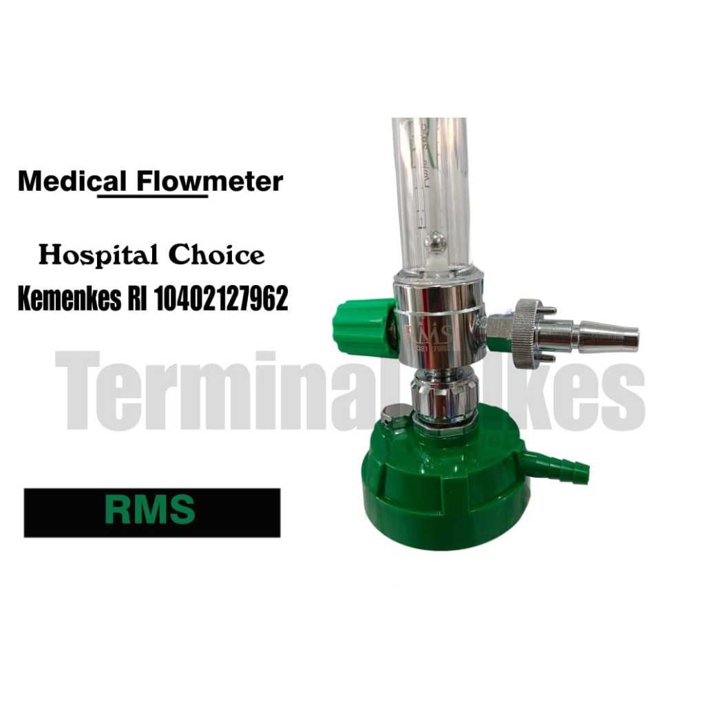 Flowmeter Oksigen Dinding RMS Colok & Putar