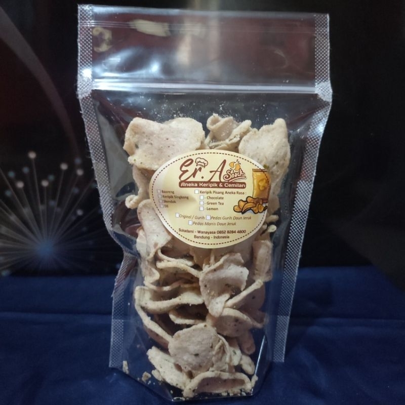 

Kripik Basreng Gurih Daun Jeruk 100gr
