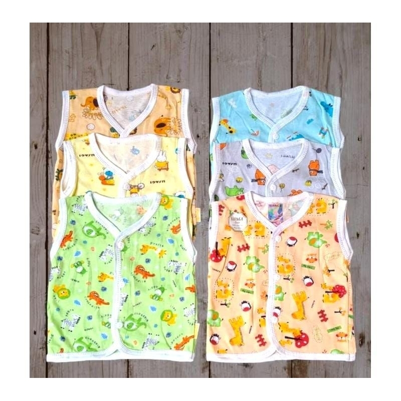 USAGI "3 PCS" BAJU KUTUNG BAYI NEWBORN KANCING DEPAN FUL PRINT 0-6 BULAN