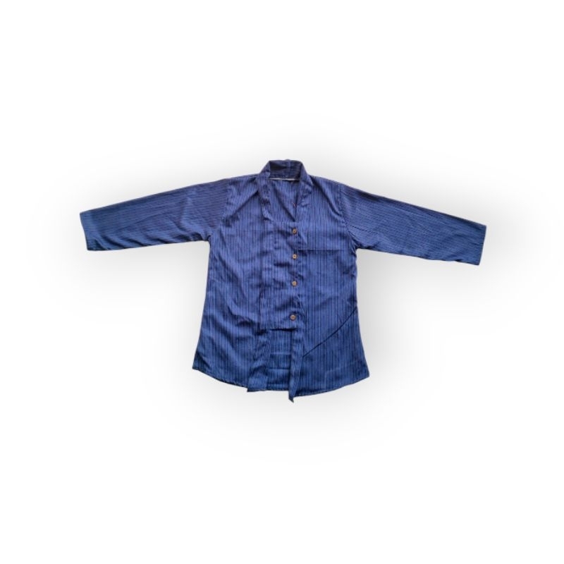 Kebaya Lurik Dewasa Biru Hitam Baju Adat Tradisional Kartini Jawa | Baju Kebaya Perempuan | Kebaya K