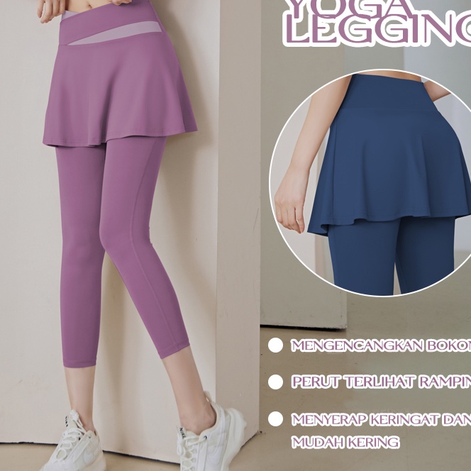 KF7 ANMO YOGA Celana Leging Legging Rok Yoga Olahraga Senam Trang Import Sport Dewasa Wanita Jumbo  