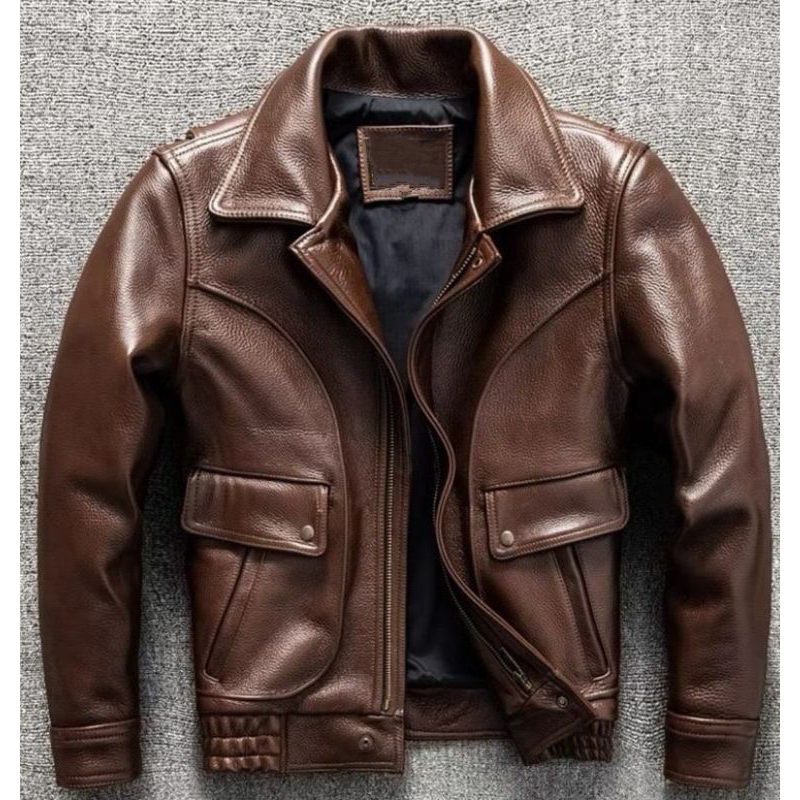 Jaket Kulit pilot-Jaket Kulit Asli 100%-Jaket Kulit pria Casual