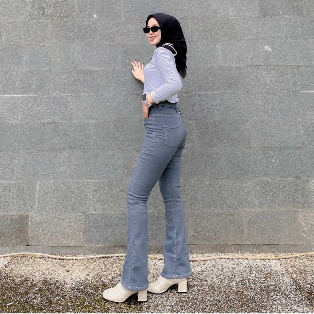 HW Cutbray Jeans Wanita - Celana Cutbray Strecht Kekinian - Cutbray Flared- Streetch Premium Quality