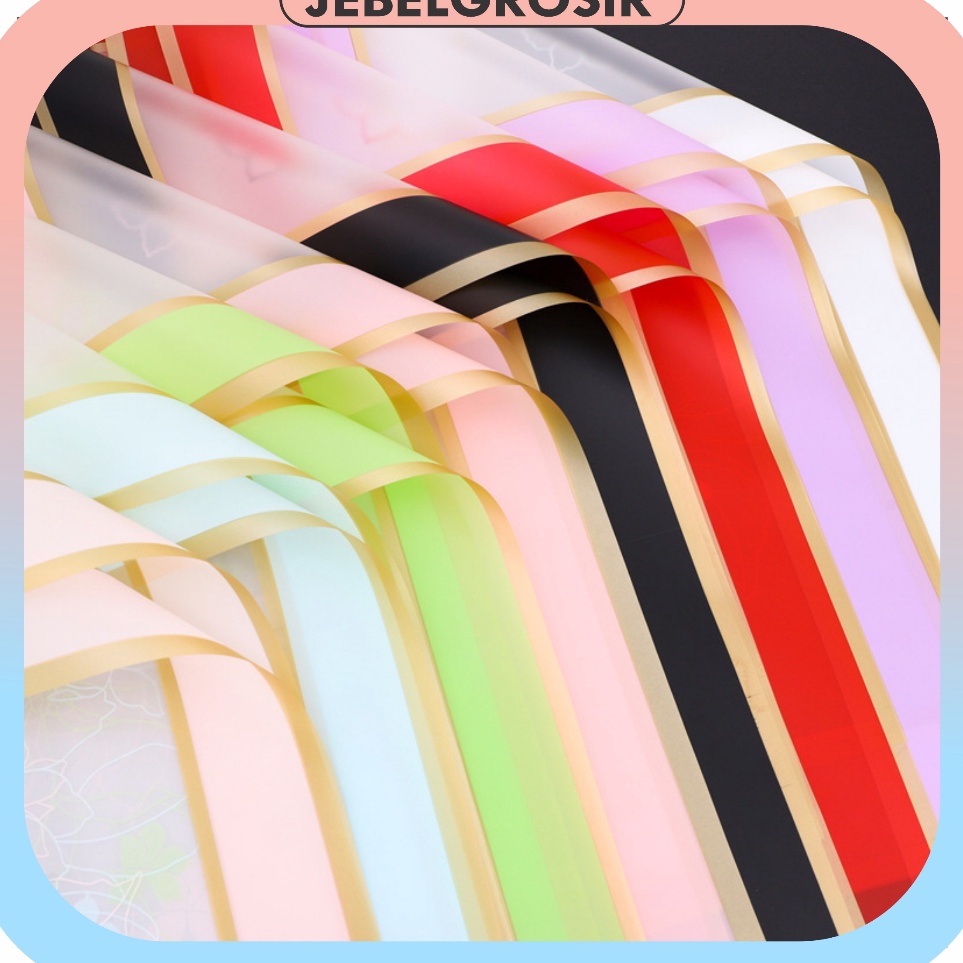 

Gratis Bubble Wrap 2 LEMBAR Kertas Buket Bunga Uang Cellophane Flower Wrapping Paper Double Frame List Gold KB627