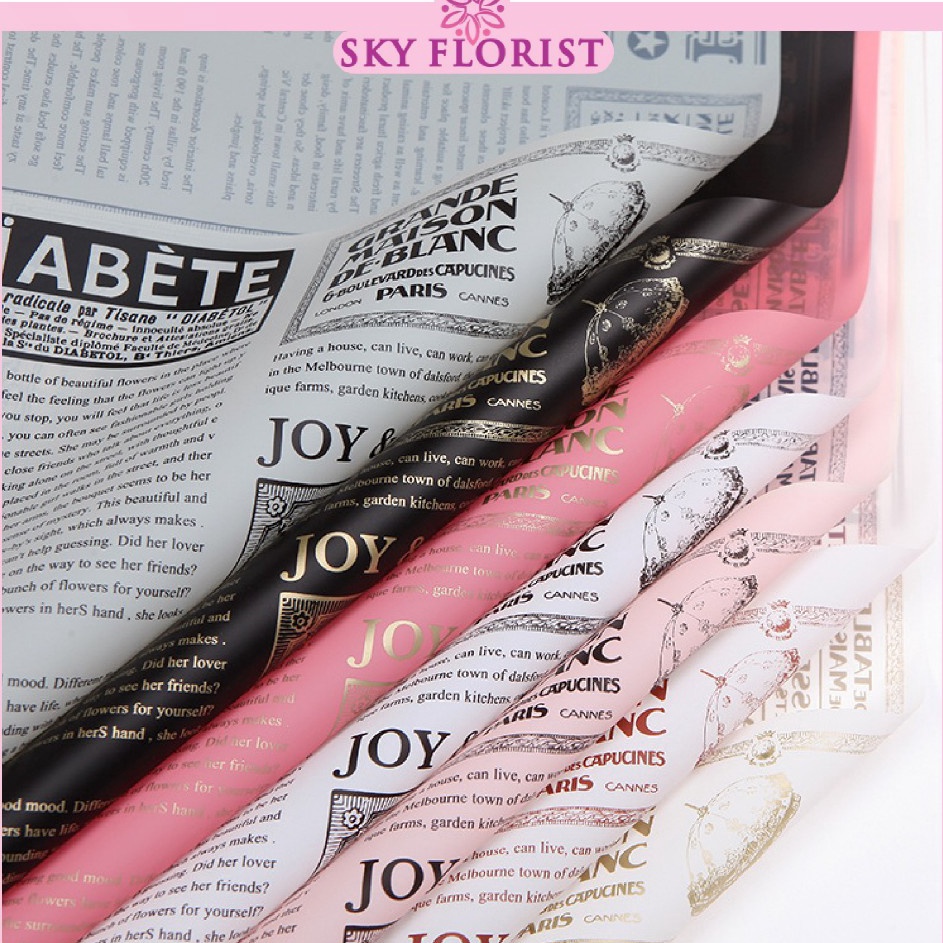 

Baru Spesial 2 LEMBAR Kertas Buket Bunga Cellophane Flower Wrapping Paper Waterproof Motif Koran KB641