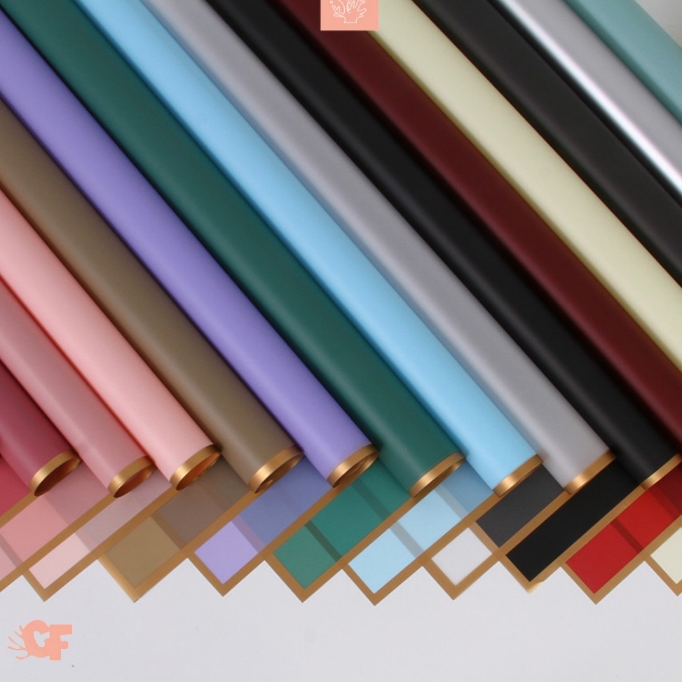 

Spesial Murah 2 LEMBAR Kertas Bunga Buket List Gold Color Flower Wrapping Paper List Gold Cellophane KB1